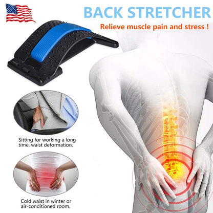 Back Stretcher for Lower Back Pain Relief Adjustable Lumbar Back Cracker Board Back Massager for Scoliosis Spine Decompression